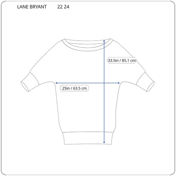 Lane Bryant Womens Top 22 24 Plus Tee Blue White Stripe Lightweight STR187E - Picture 4 of 8